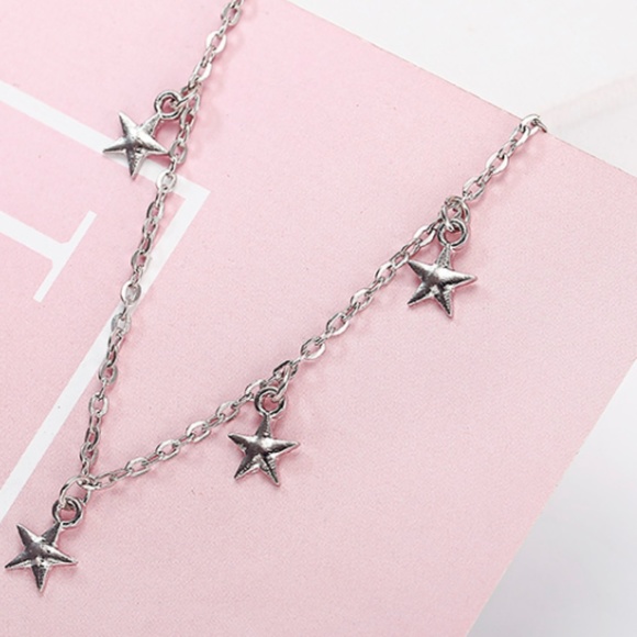 Boho Anklet Silver Star Charms NEW!! - Picture 4 of 5